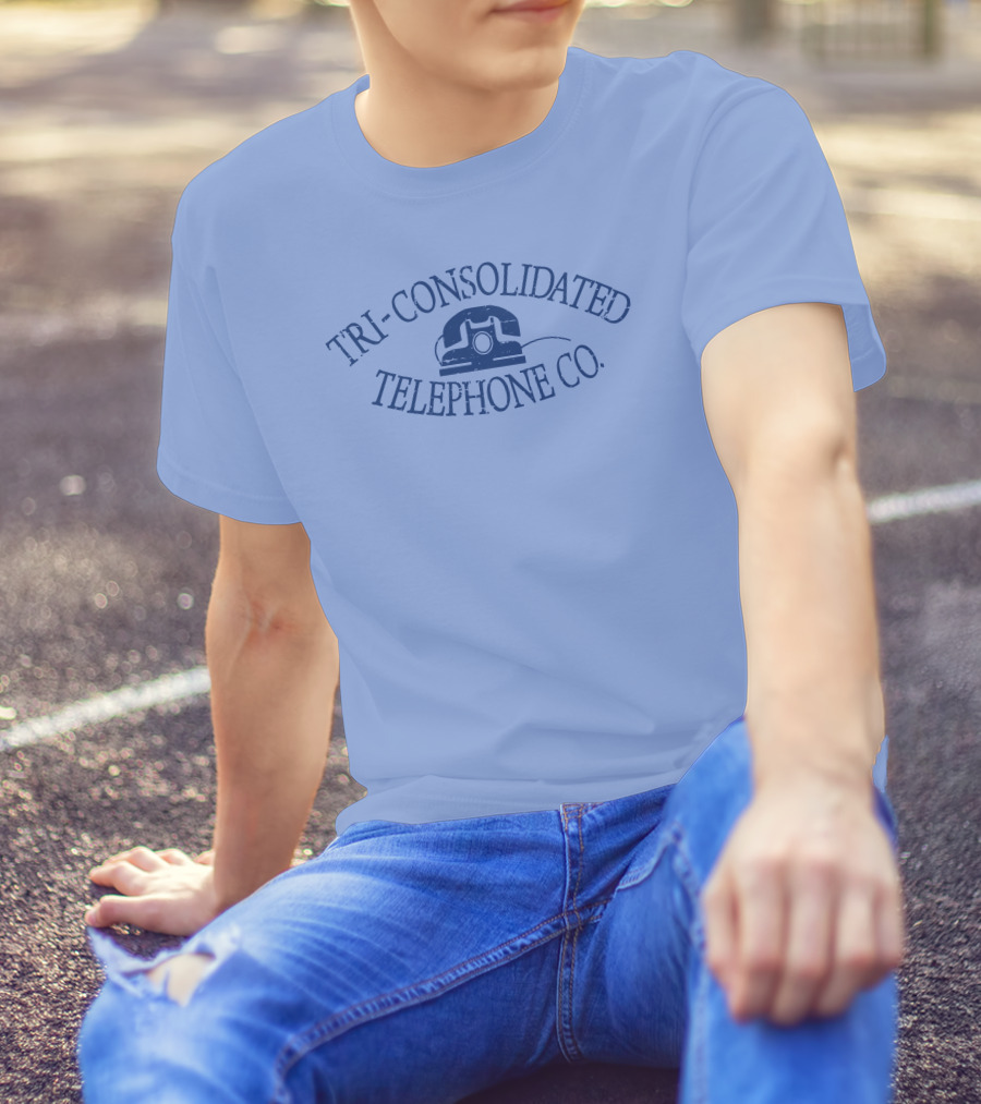 TRI-CONSOLIDATED TELEPHONE CO VINTAGE LOGO WITH RETRO TELEPHONE IMAGE T-Shirt