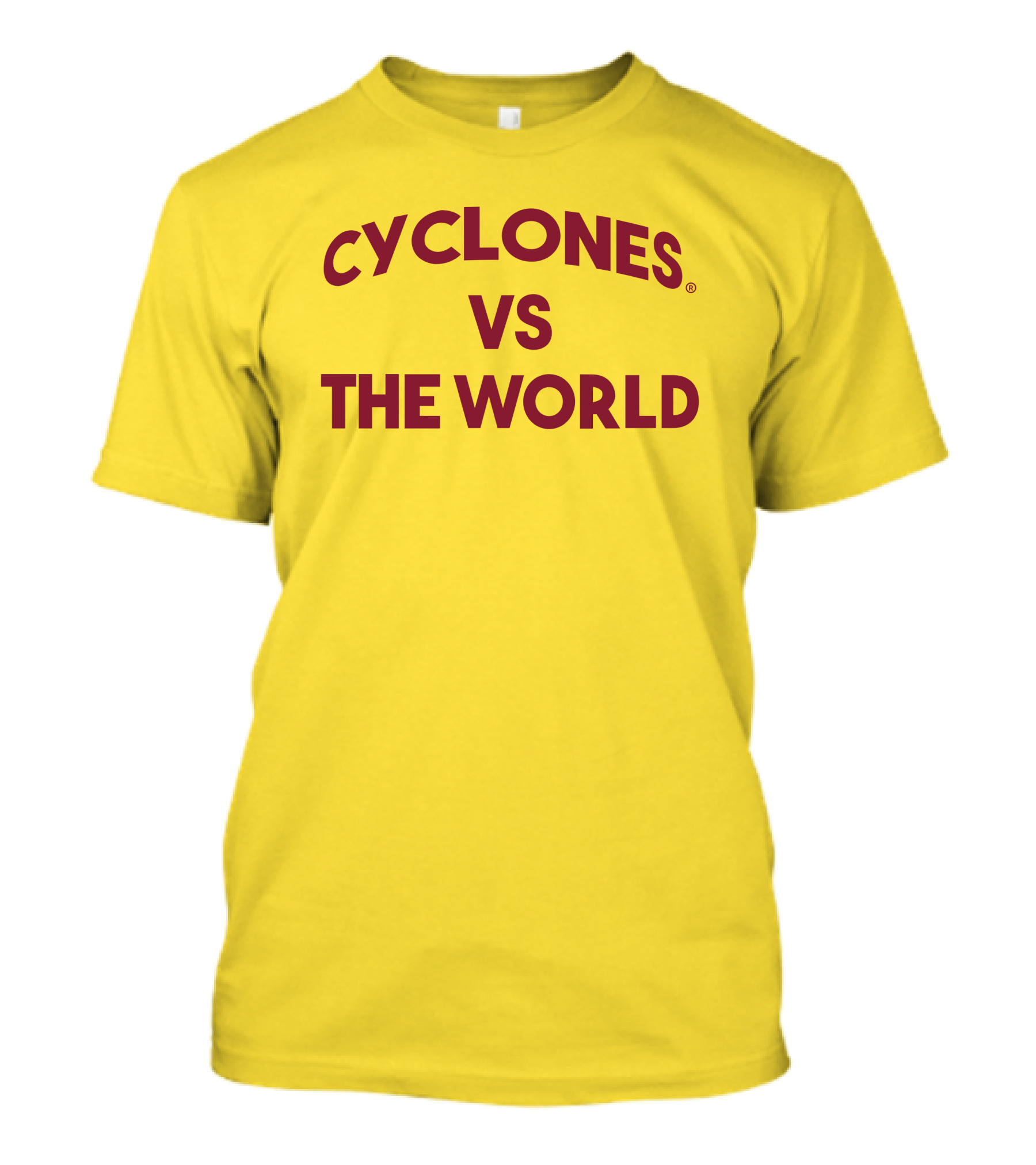 Cyclone Fanatic Shop Cyclones Vs The World Bold Yellow T-Shirt