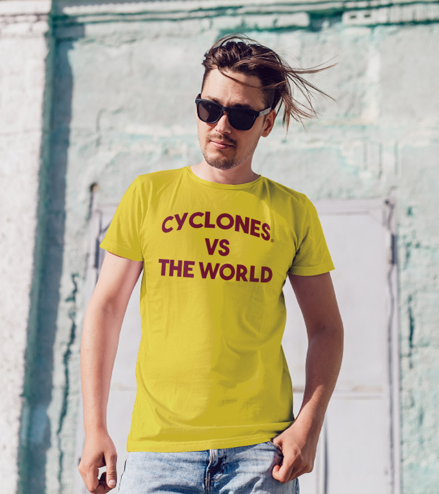 Cyclone Fanatic Shop Cyclones Vs The World Bold Yellow T-Shirt