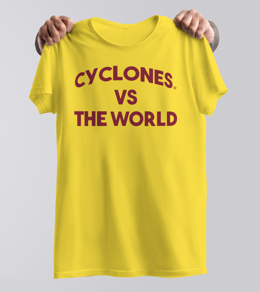 Cyclone Fanatic Shop Cyclones Vs The World Bold Yellow T-Shirt