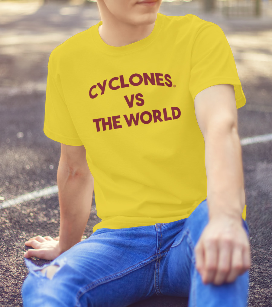 Cyclone Fanatic Shop Cyclones Vs The World Bold Yellow T-Shirt