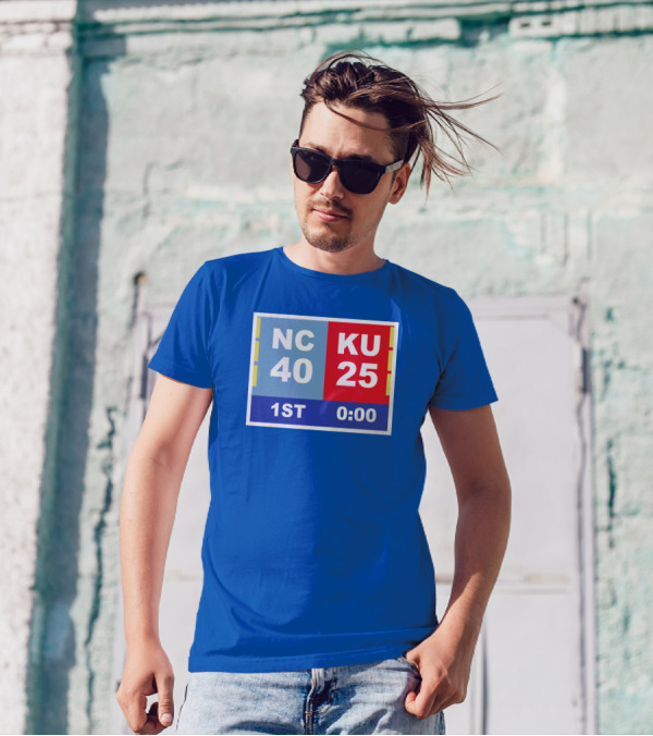 NC 40 KU 25 Scoreboard 1st Half 0:00 Classic Ks Comeback T-Shirt