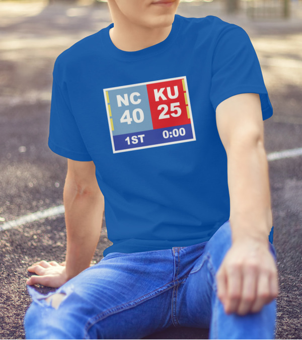 NC 40 KU 25 Scoreboard 1st Half 0:00 Classic Ks Comeback T-Shirt