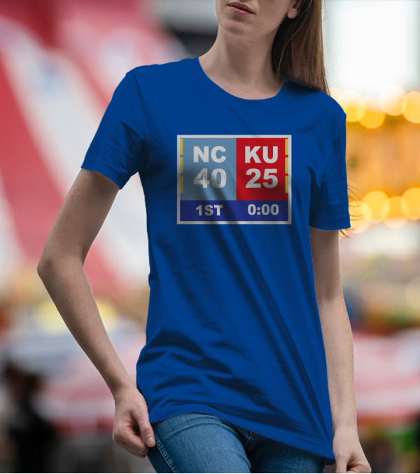 NC 40 KU 25 Scoreboard 1st Half 0:00 Classic Ks Comeback T-Shirt
