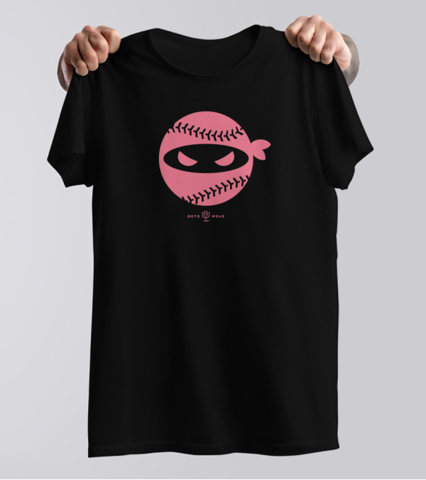 Roto Wear Pitching Ninja Emily's Fight Edition Pink Baseball Ninja T-Shirt