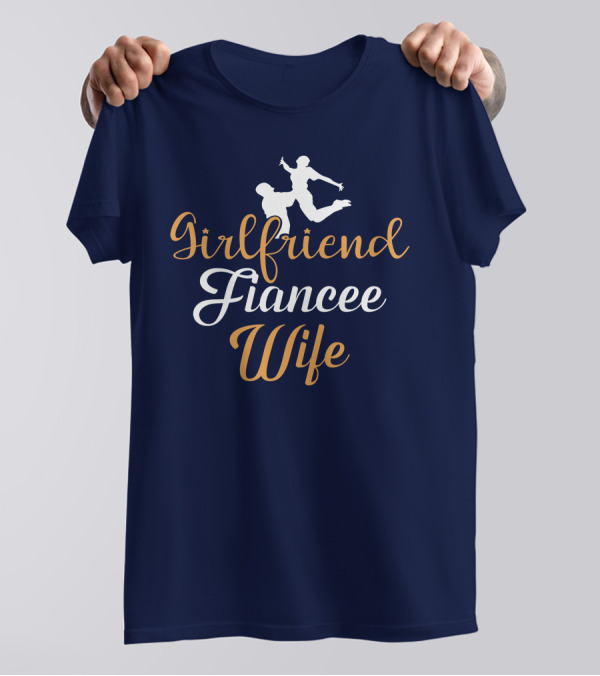 Girlfriend Fiancee Wife Engagement Proposal Silhouette Jump T-Shirt