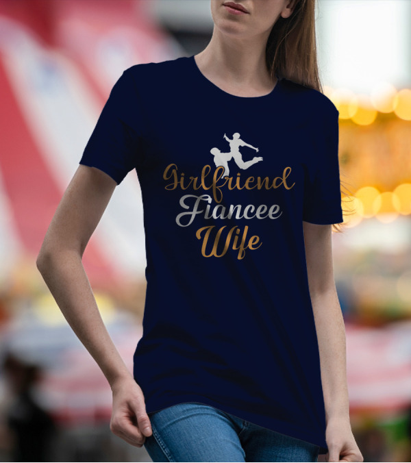 Girlfriend Fiancee Wife Engagement Proposal Silhouette Jump T-Shirt