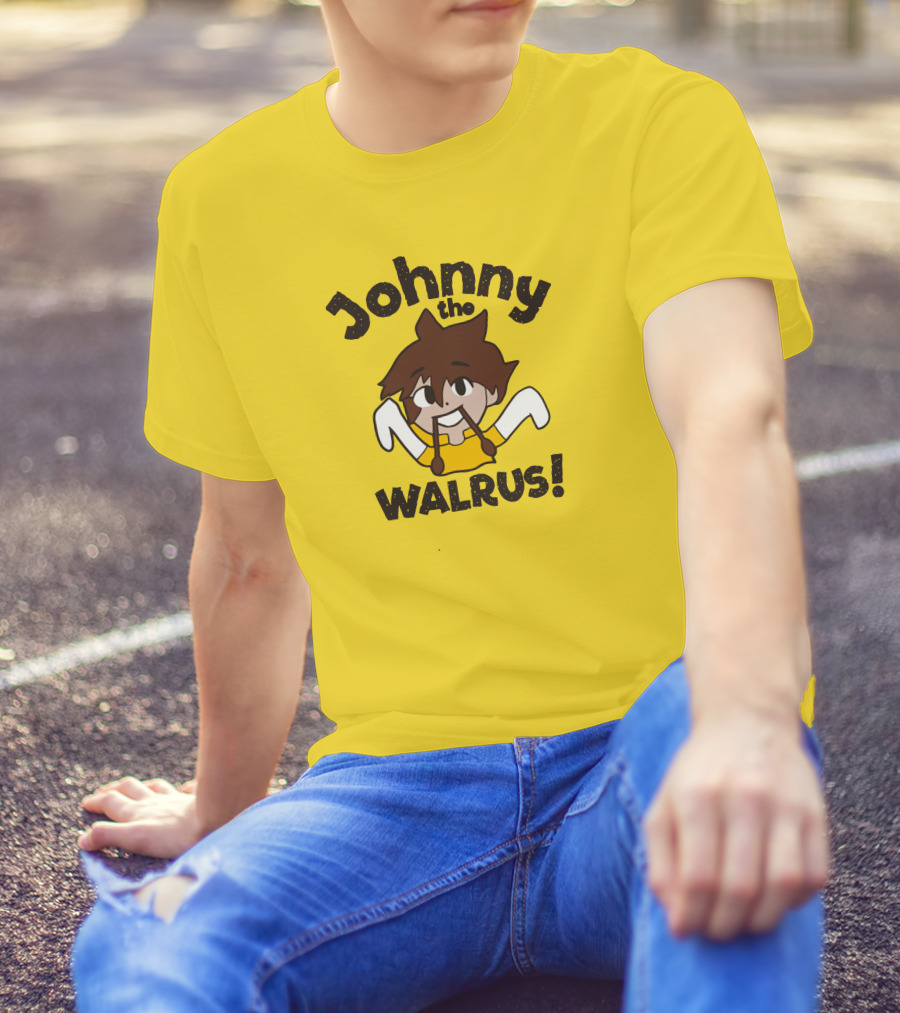 Johnny The Walrus Daily Wire Cartoon Character Yellow Background T-Shirt