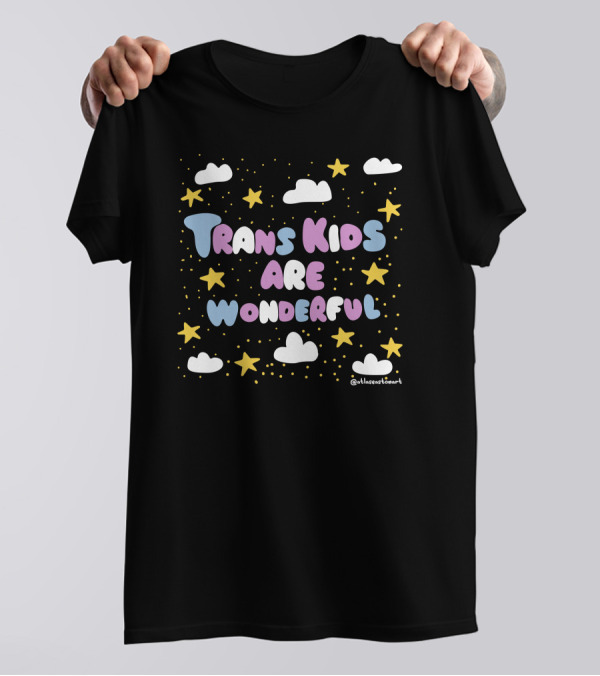 Atlaseastonart Trans Kids Are Wonderful Stars And Clouds T-Shirt