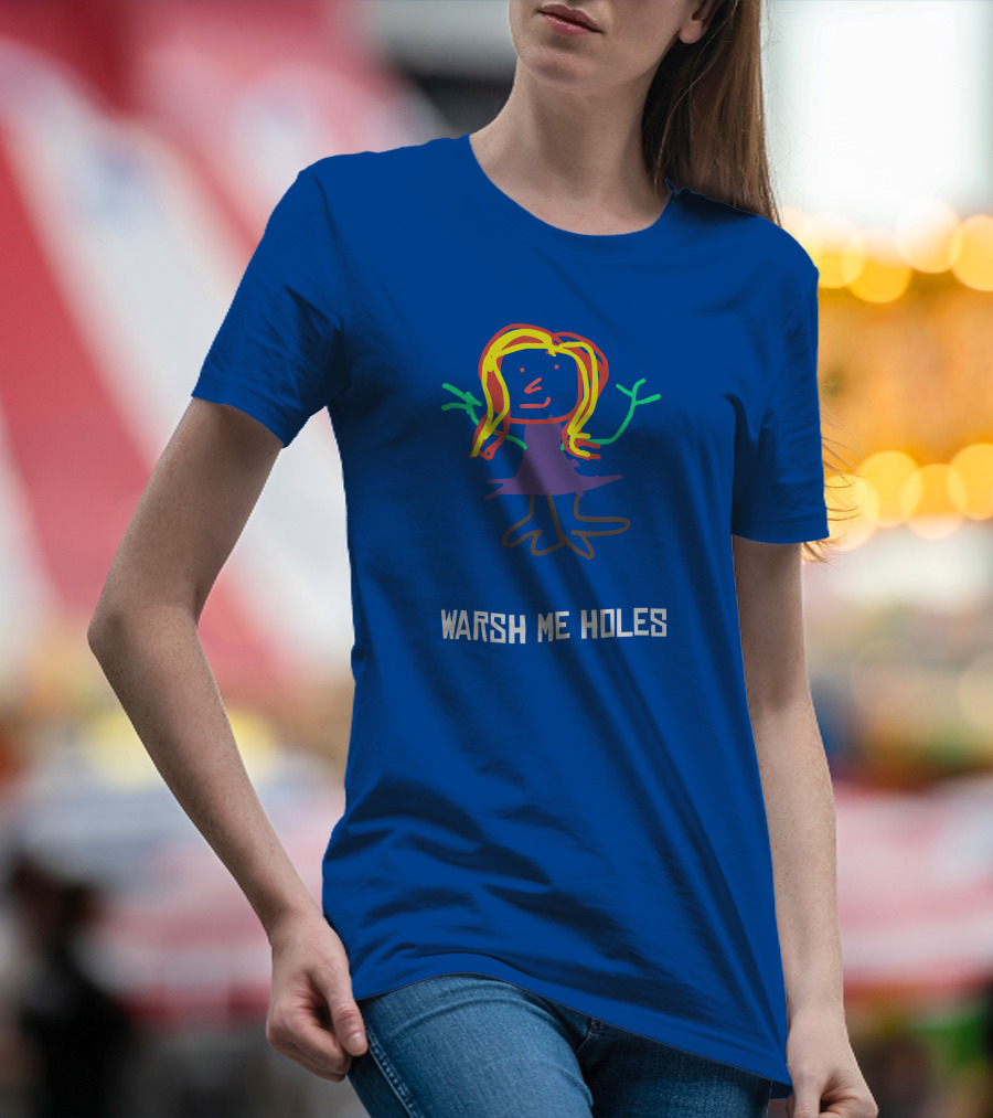 Deirdre Warsh Me Holes Colorful Stick Figure T-Shirt