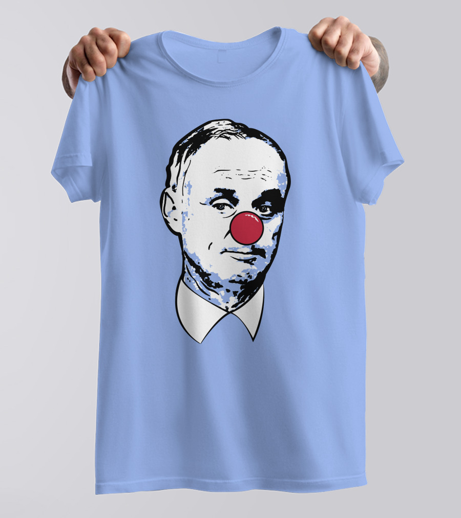 Clown Rob Manfred Blue Background Red Nose T-Shirt