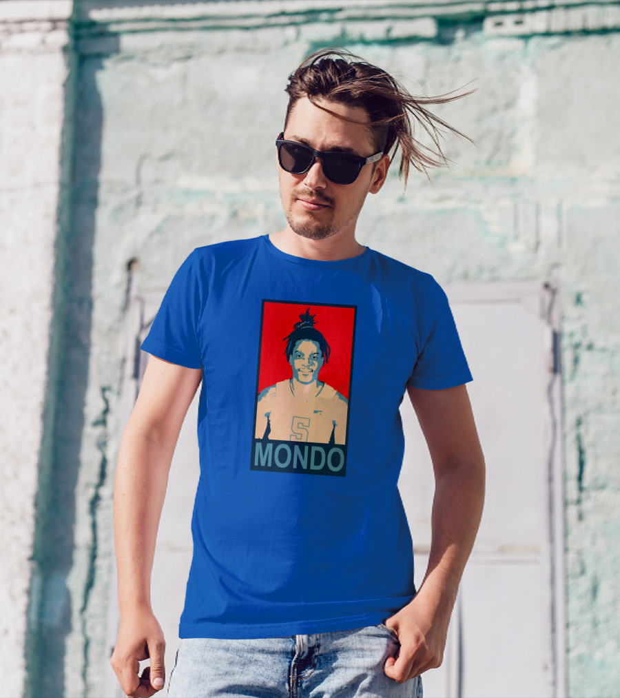 Armando Bacot Mondo Number 5 Red And Blue T-Shirt