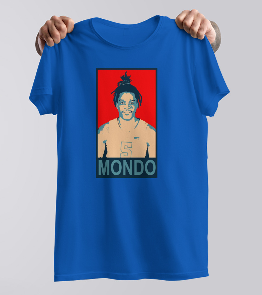 Armando Bacot Mondo Number 5 Red And Blue T-Shirt