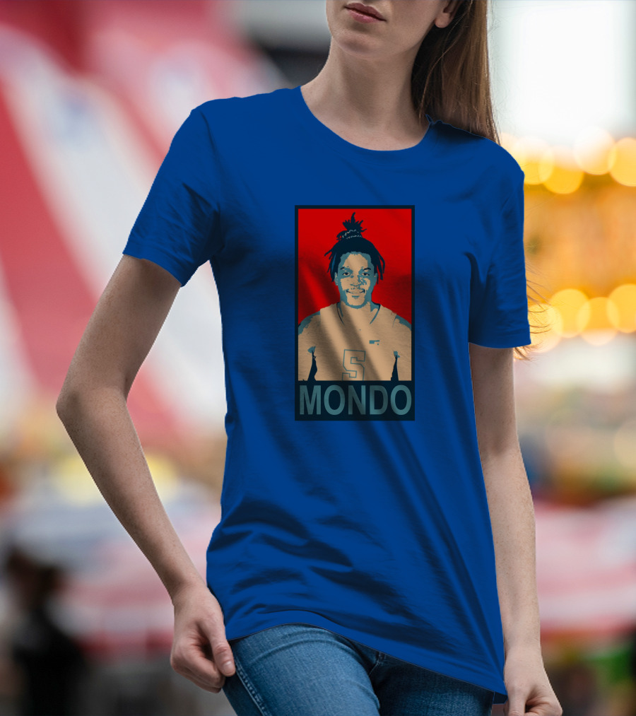 Armando Bacot Mondo Number 5 Red And Blue T-Shirt