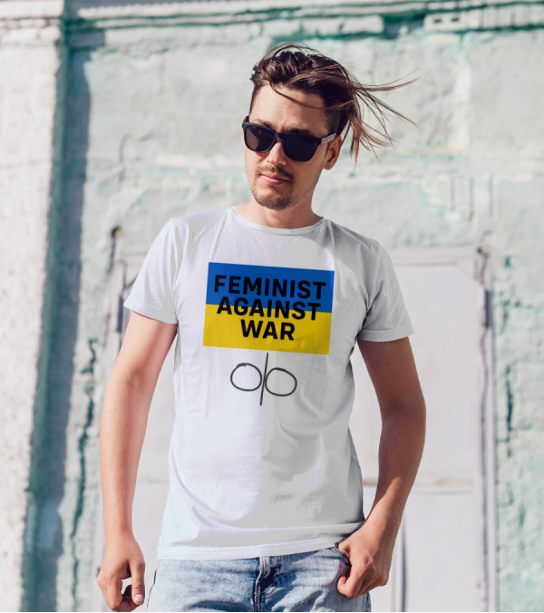 Feminist Against War Ukraine Colors T-Shirt