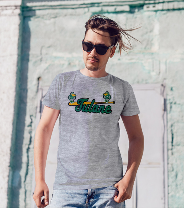 Tulane Green Wave Baseball Bat Birds T-Shirt
