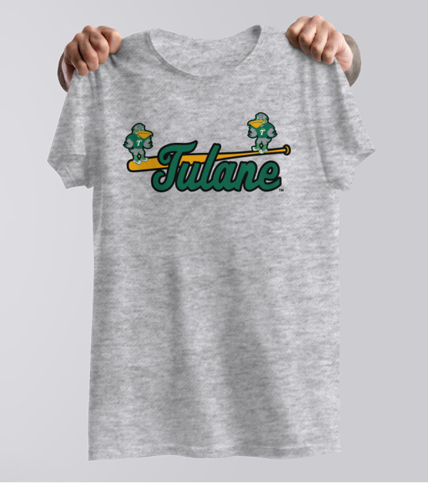 Tulane Green Wave Baseball Bat Birds T-Shirt