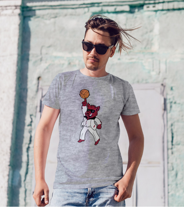 Arkansas The Ark Dancing Hog Disco Basketball T-Shirt
