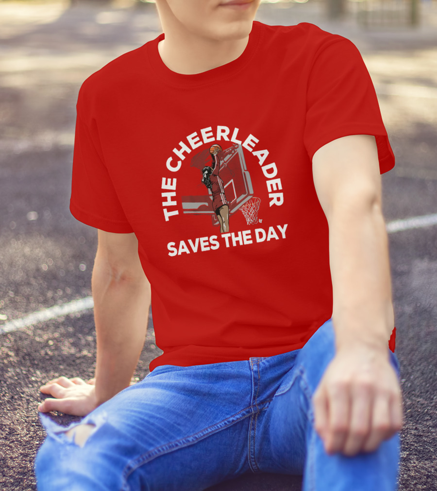 The Cheerleader Saves The Day Basketball Dunk Action T-Shirt