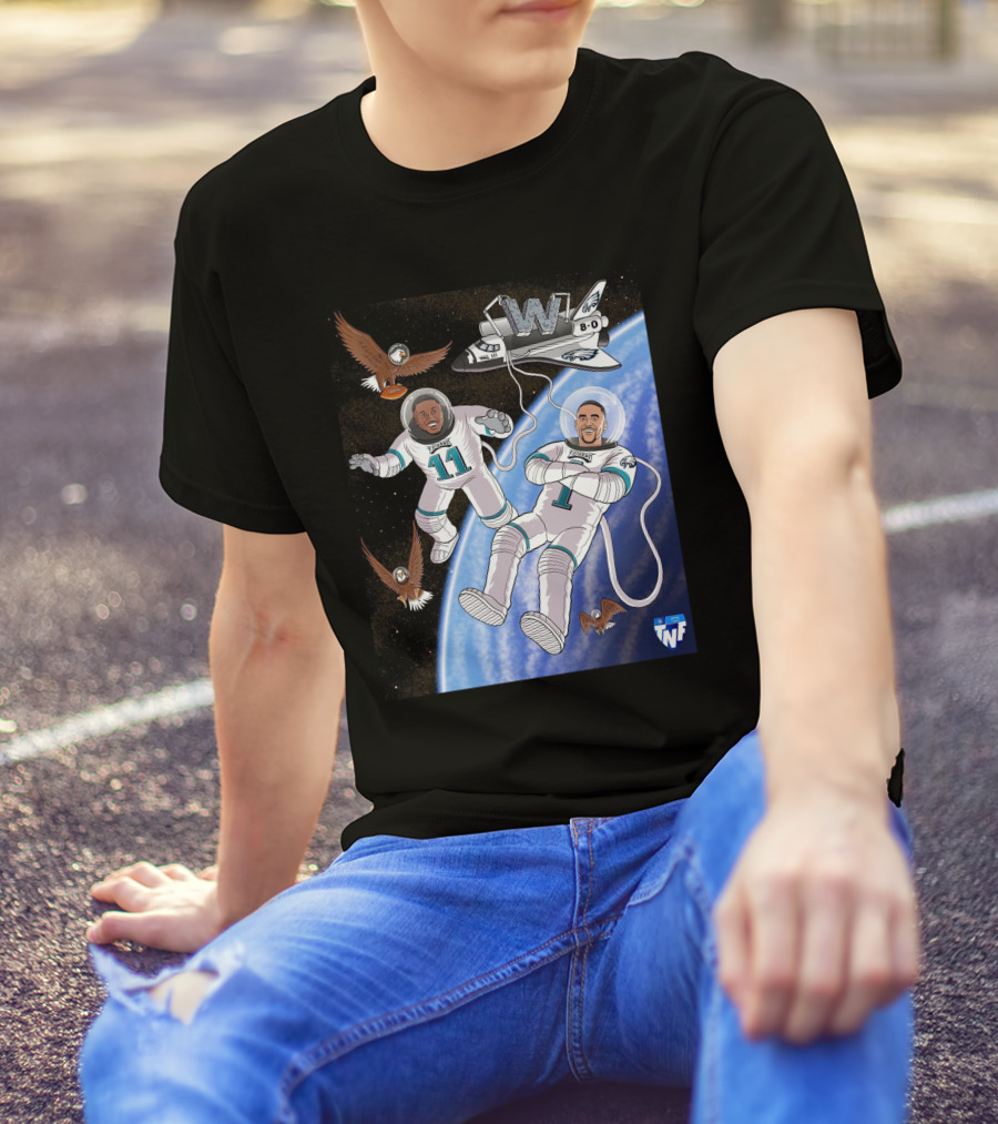 Aj Brown Flying High Baby Eagles TNF 8-0 Space Victory T-Shirt
