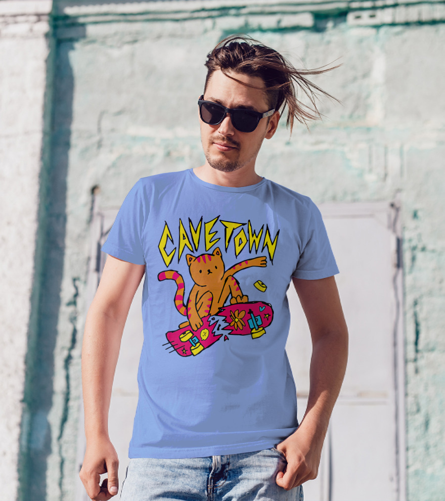 Cavetown Cat Skateboard Fun T-Shirt