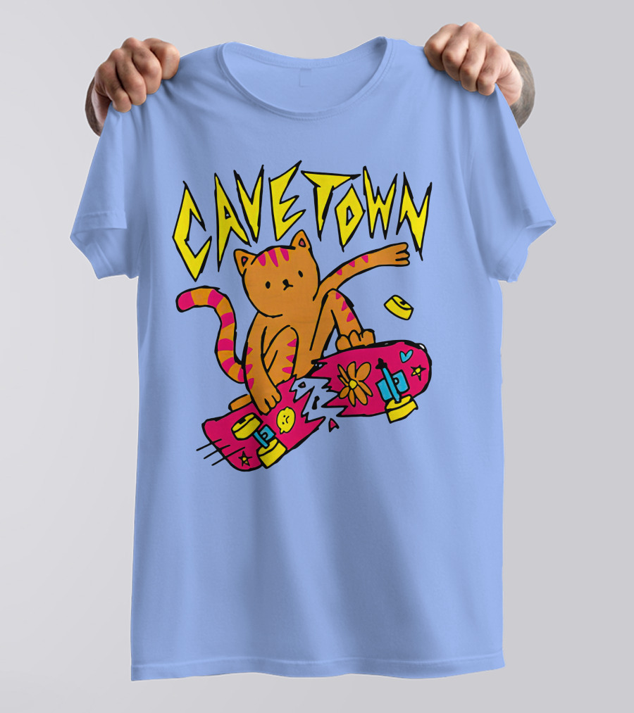 Cavetown Cat Skateboard Fun T-Shirt