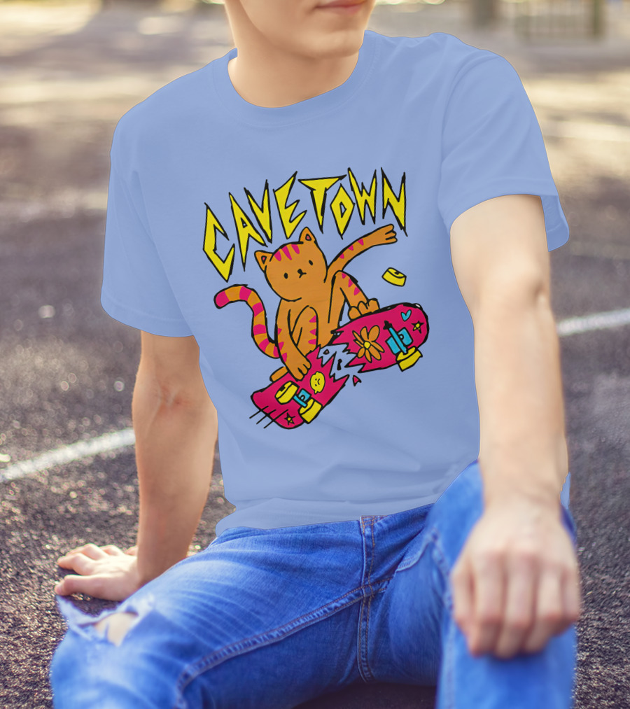 Cavetown Cat Skateboard Fun T-Shirt
