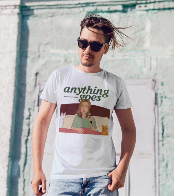Anything Goes Emma Chamberlain Cats Microphone T-Shirt