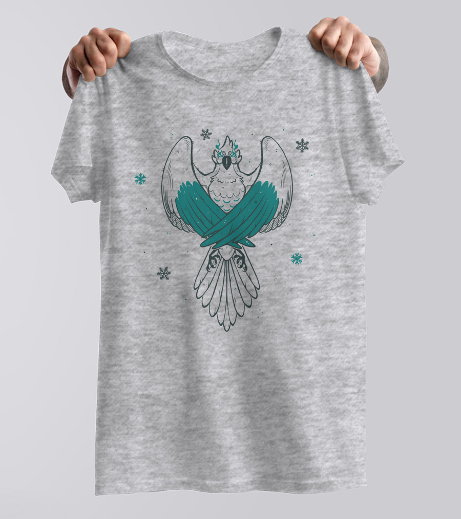 Jaiden Animations Bird With Teal Wings And Snowflakes T-Shirt