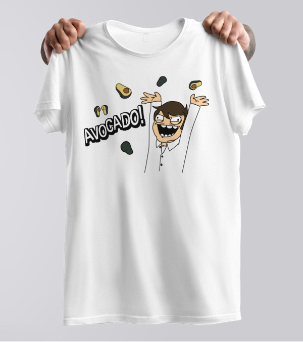 AVOCADO Enthusiastic Cartoon Celebration With Flying Avocados T-Shirt