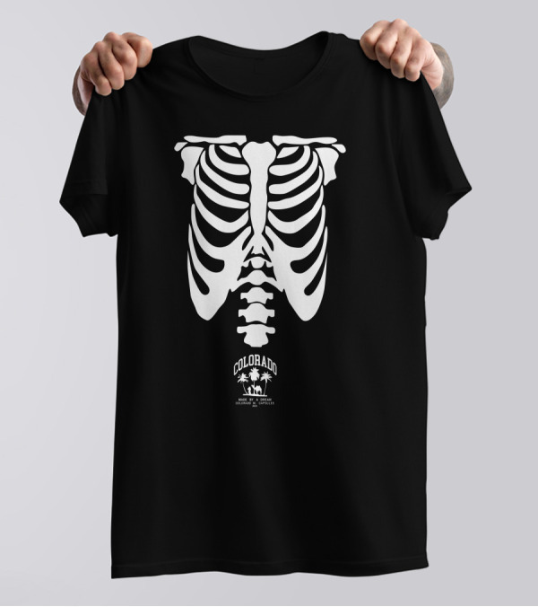 COLORADO MADE BY A BEAR OCEAN GOODIES AND CAPSULES RIB CAGE PALM TREES T-Shirt