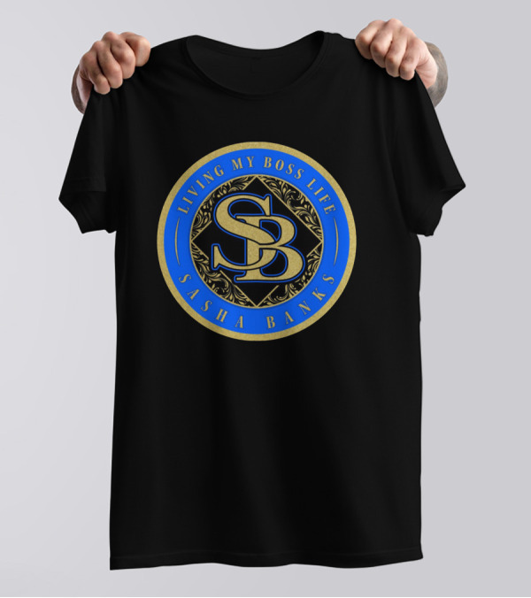 Living My Boss Life Sasha Banks SB Emblem T-Shirt