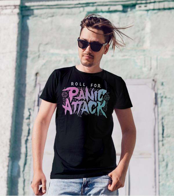 Roll For Panic Attack Dimension 20 Merch T-Shirt
