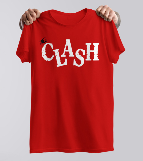 The Clash Band Logo White Text T-Shirt