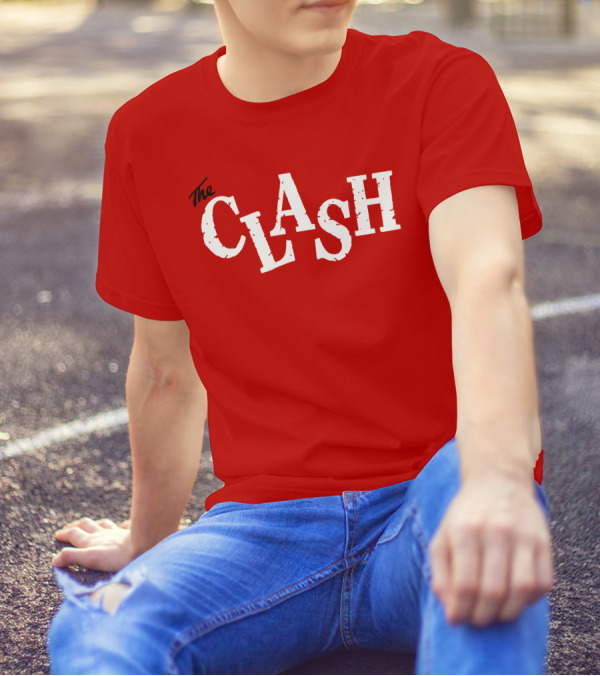 The Clash Band Logo White Text T-Shirt