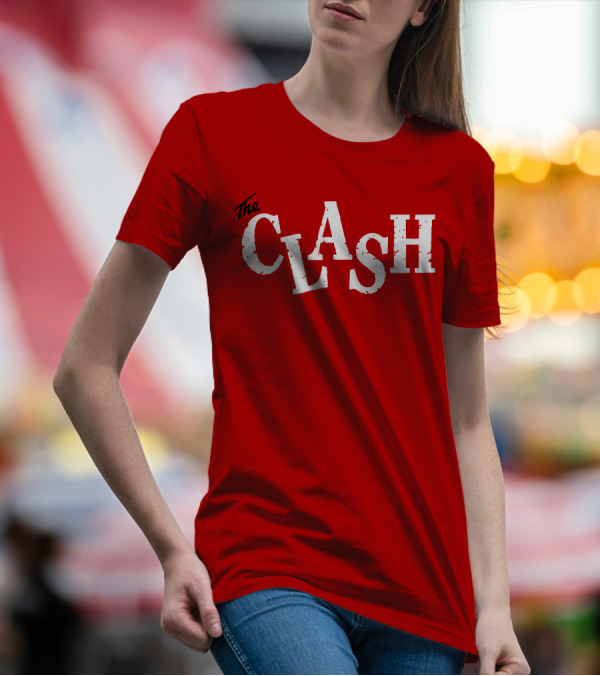 The Clash Band Logo White Text T-Shirt
