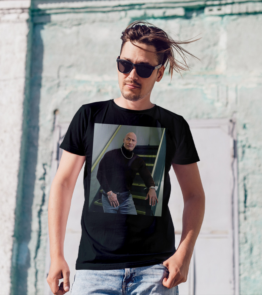 The Rock Iconic 90s Turtleneck Fanny Pack Look T-Shirt
