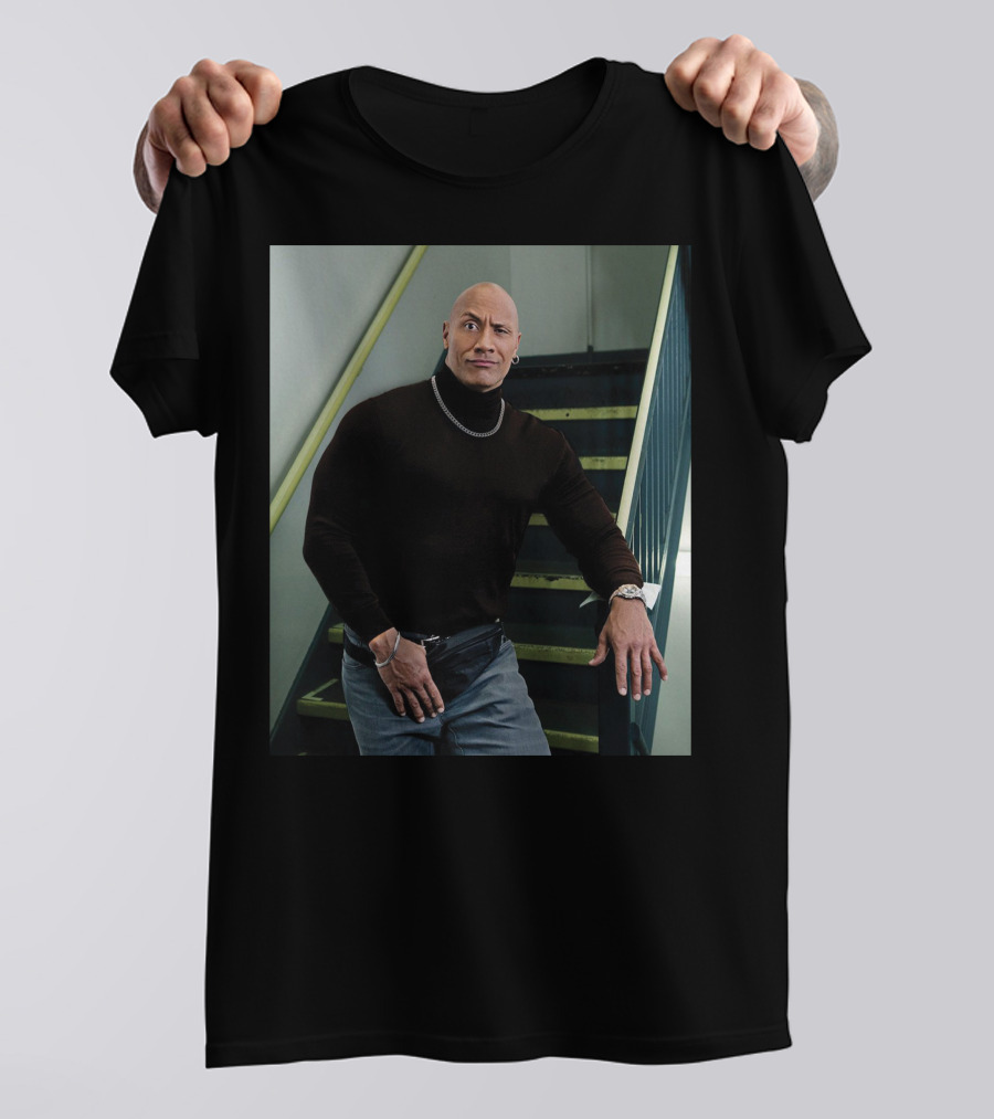 The Rock Iconic 90s Turtleneck Fanny Pack Look T-Shirt