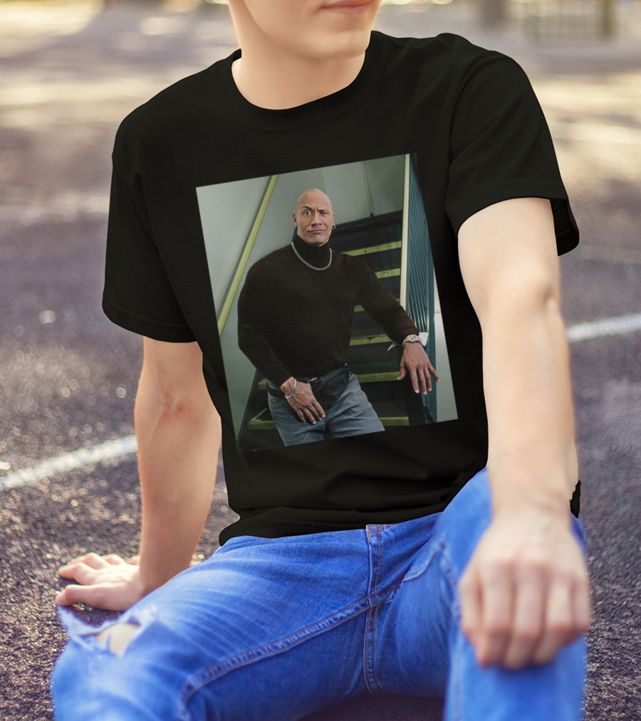 The Rock Iconic 90s Turtleneck Fanny Pack Look T-Shirt