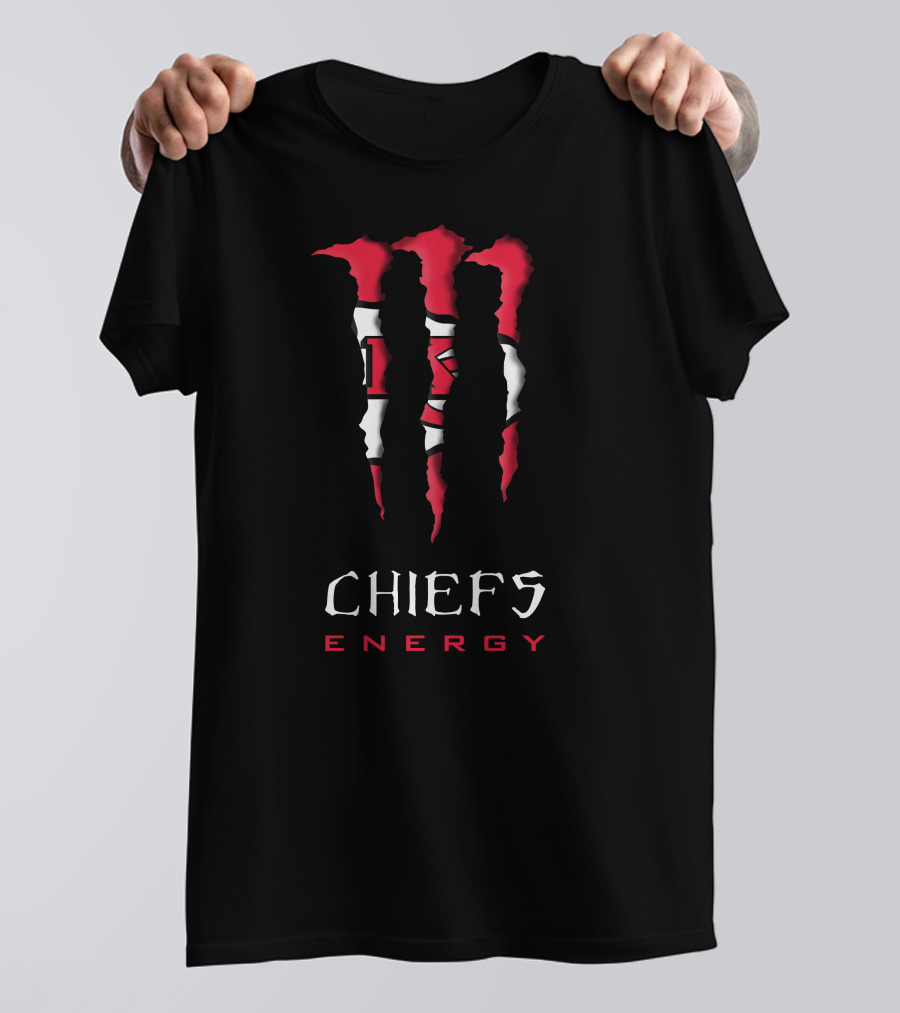 Chiefs Energy Monster Logo Red White Black T-Shirt