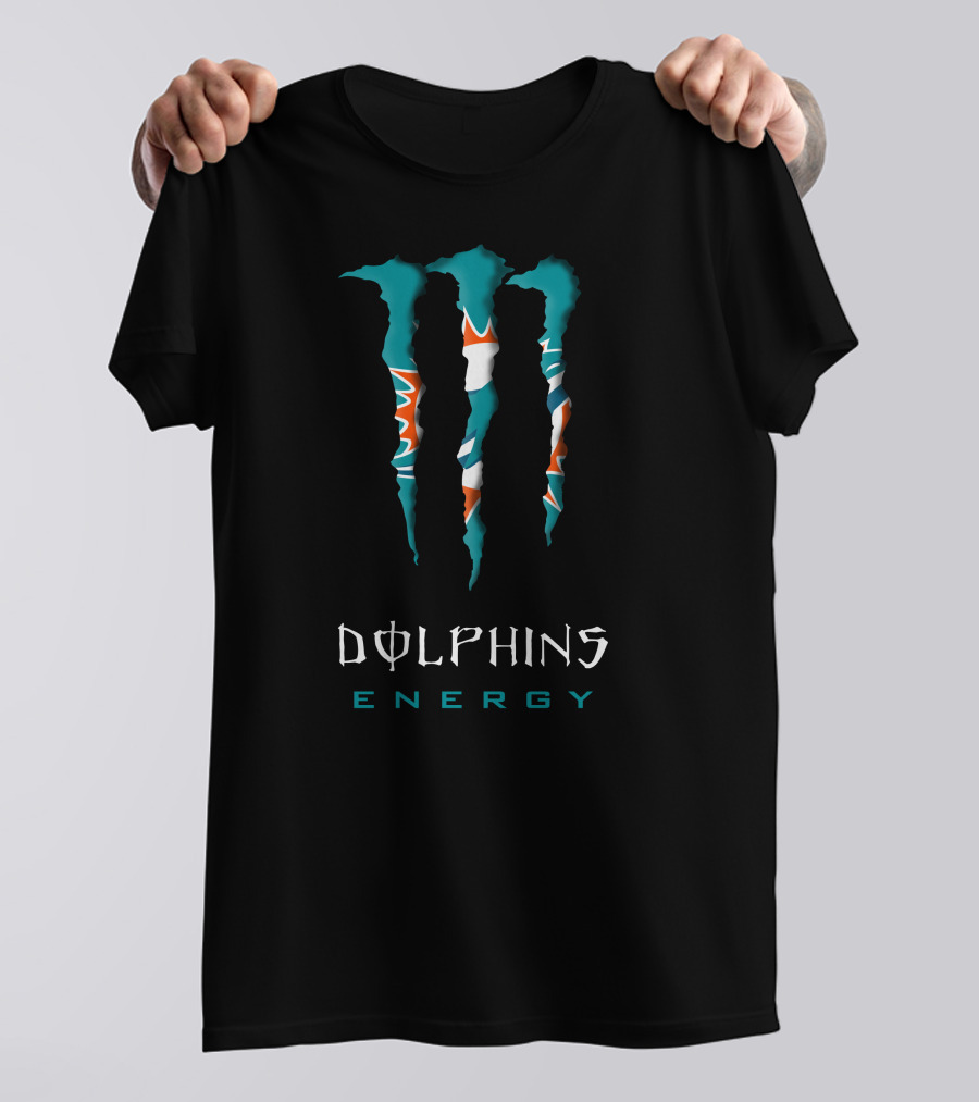 Dolphins Energy 17 Monster Claw Logo Miami Dolphins T-Shirt