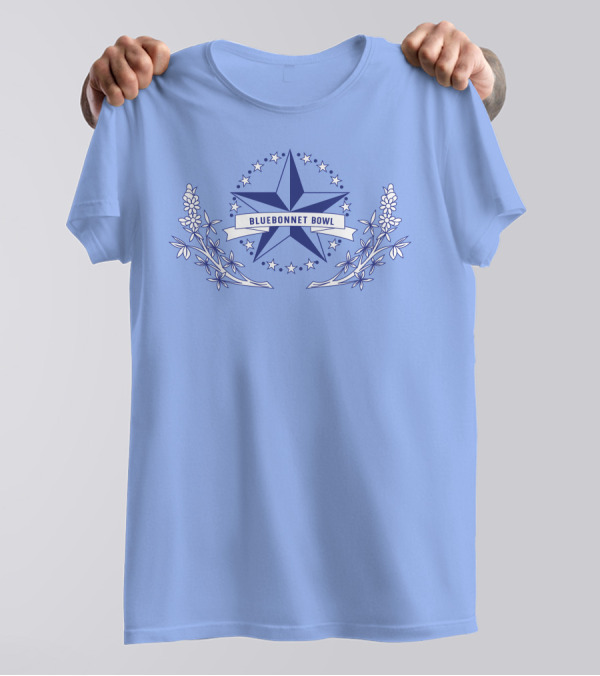 Super 70s Sports Bluebonnet Bowl Star And Bluebonnet Emblem T-Shirt