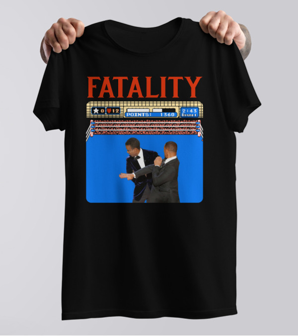 Fatality Will Smith Slaps Chris Rock Oscars Stage Video Game T-Shirt
