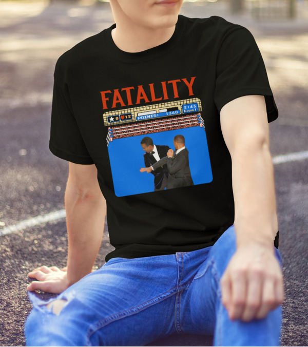Fatality Will Smith Slaps Chris Rock Oscars Stage Video Game T-Shirt