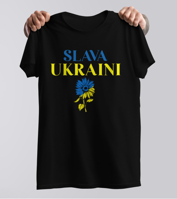 SLAVA UKRAINI Blue And Yellow Sunflower T-Shirt