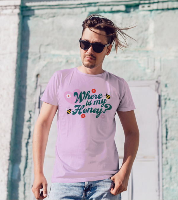 Where Is My Honey? Bees And Hearts With Flowers T-Shirt