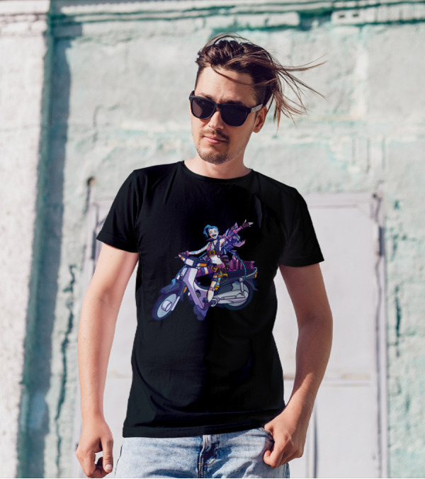 Maumaumau Jinx Character Scooter Adventure Fun T-Shirt