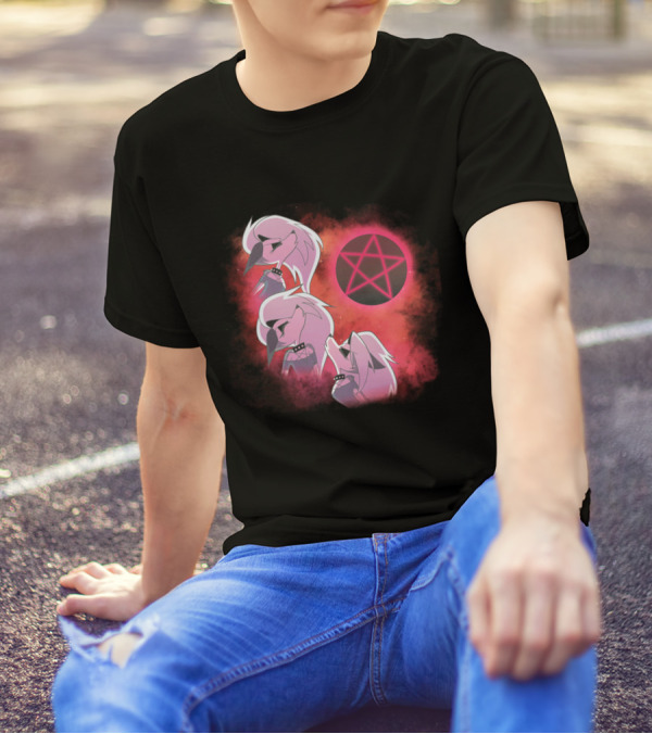 Helluva Boss Loona Trio With Pink Pentagram T-Shirt
