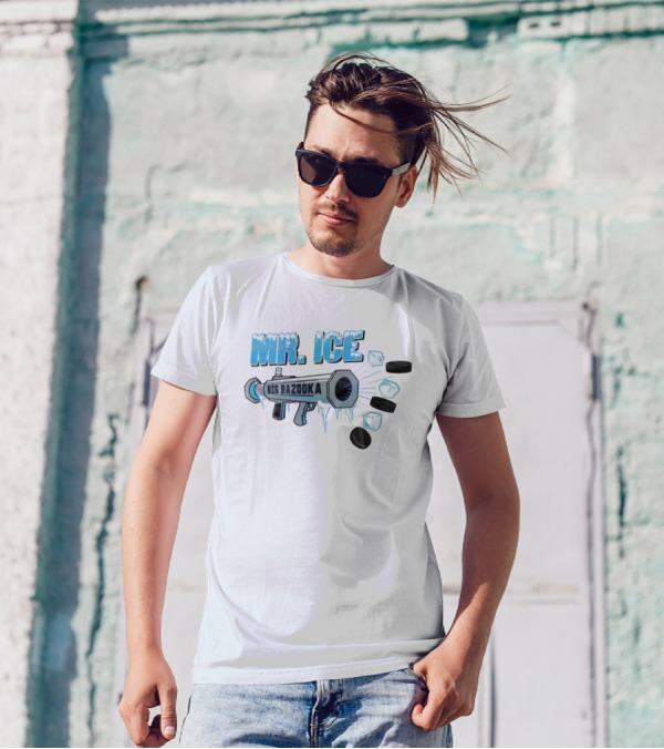 Mr Ice Big Bazooka Hockey Pucks And Ice Cubes T-Shirt