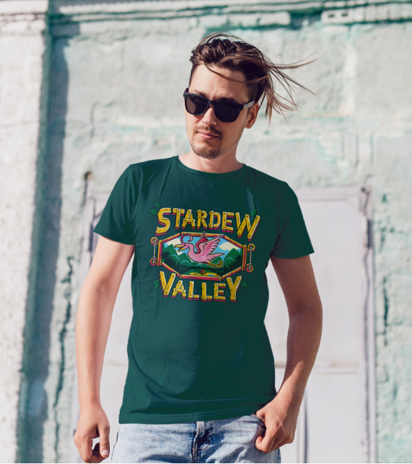 Stardew Valley Gem Bird Flying Over Mountains T-Shirt